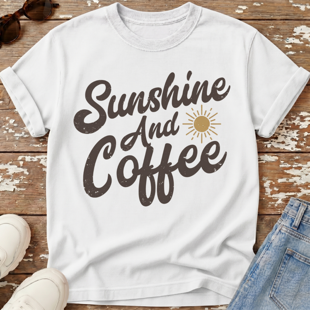 Sunshine & Coffee Distressed T-Shirt